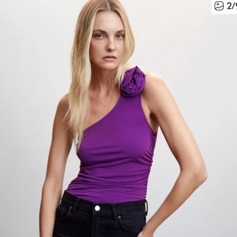 Purple One-Shoulder Top